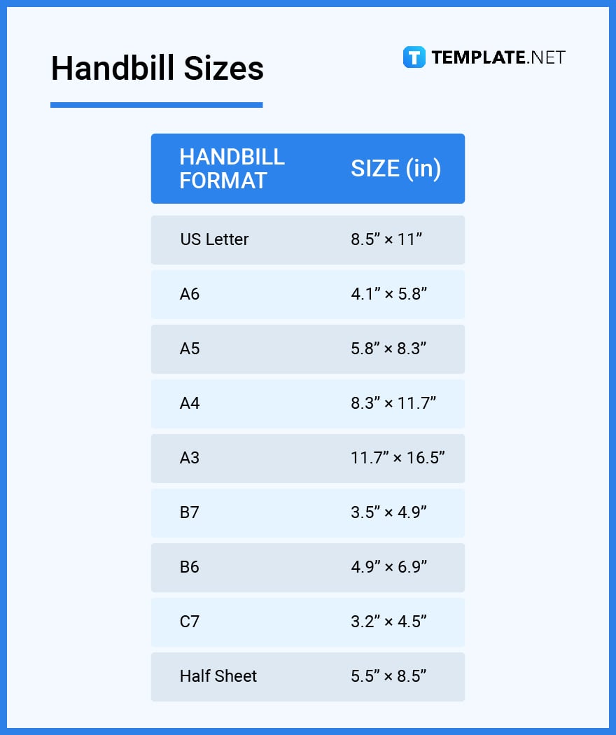 handbill sizes