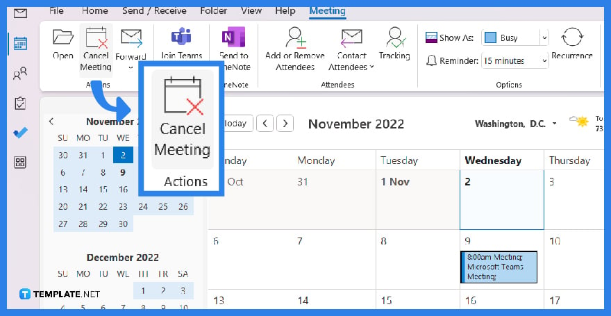 how to cancel a microsoft teams meeting in outlook step