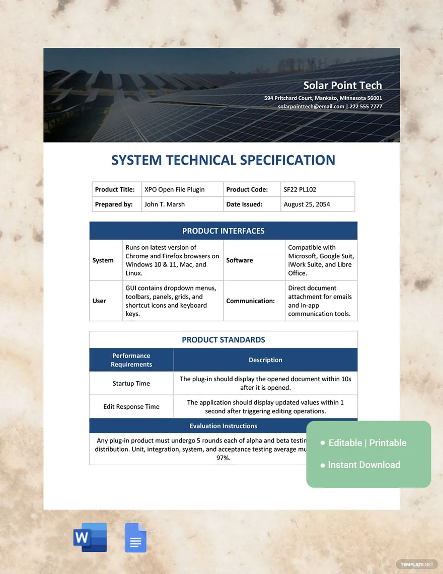 What Does Technical Specification Mean