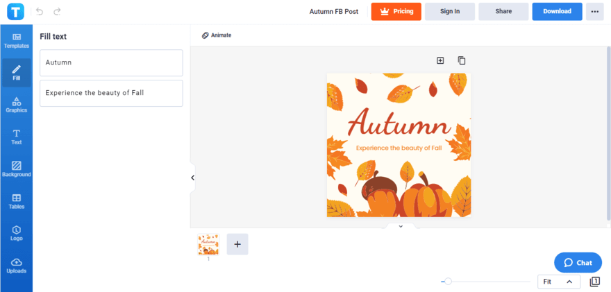 include a cheerful autumn message