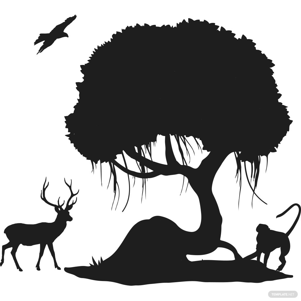 jungle tree silhouette ideas and examples