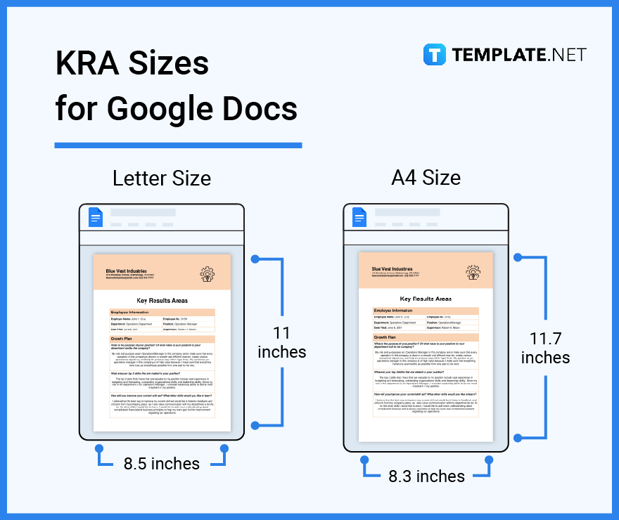 kra sizes for google docs