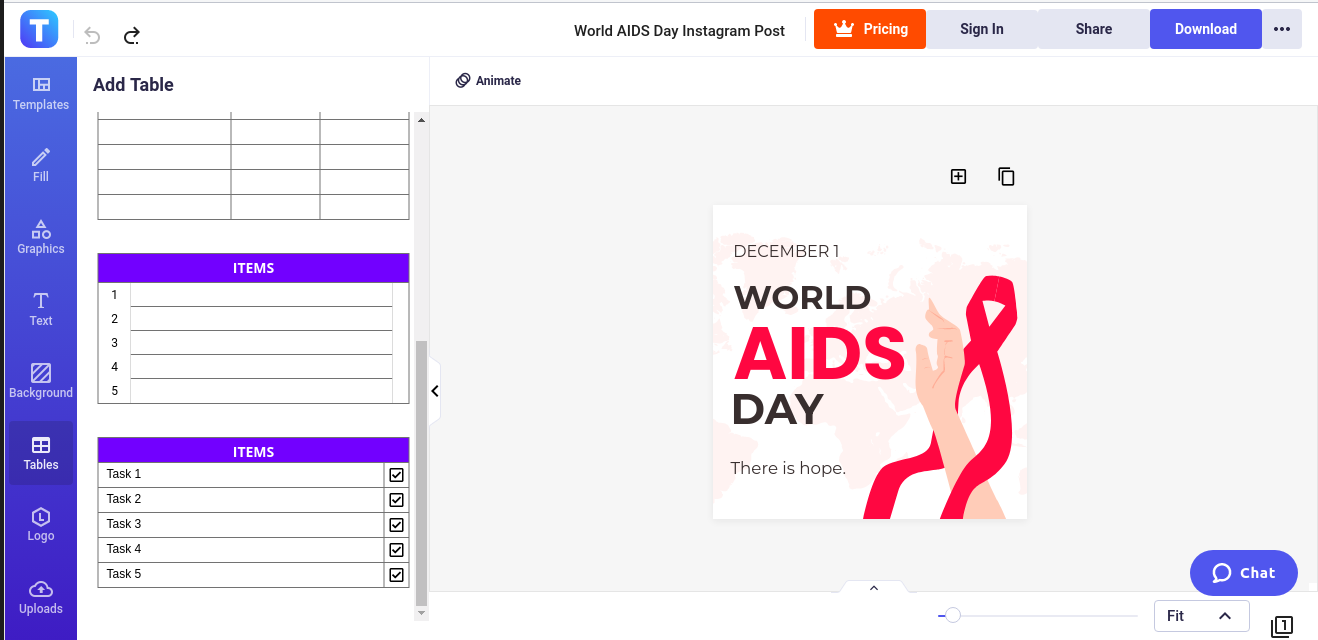 list of tasks for world aids day