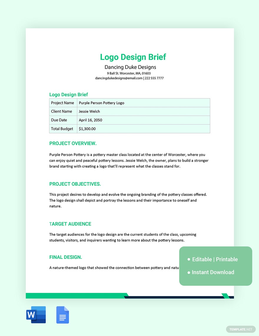 logo design brief ideas and examples