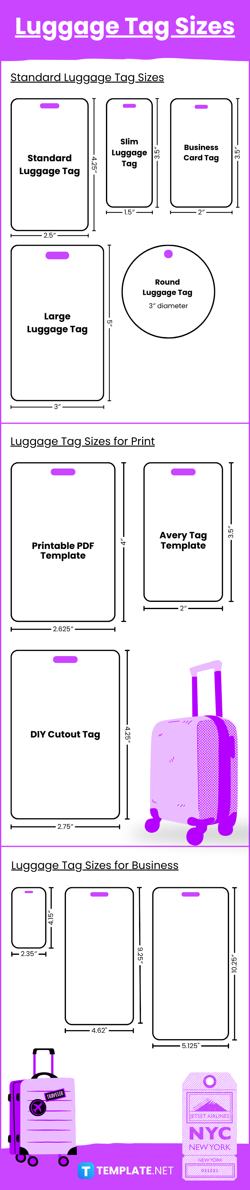 Luggage Tag Sizes