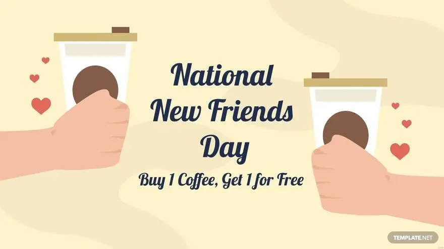 national new friends day flyer background