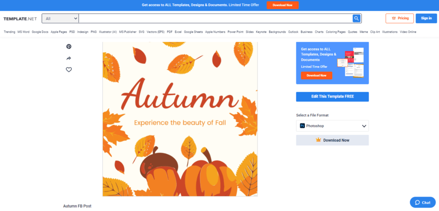 pick a colorful autumn fb post template