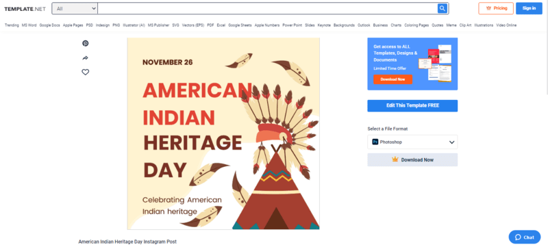 pick a magnificent american indian heritage day instagram post template
