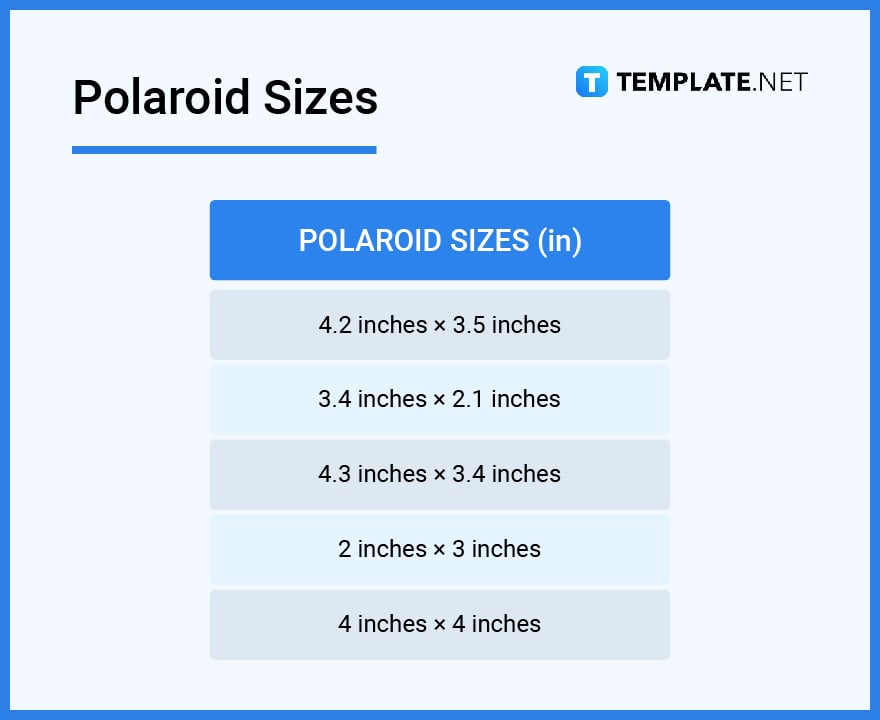 polaroid sizes