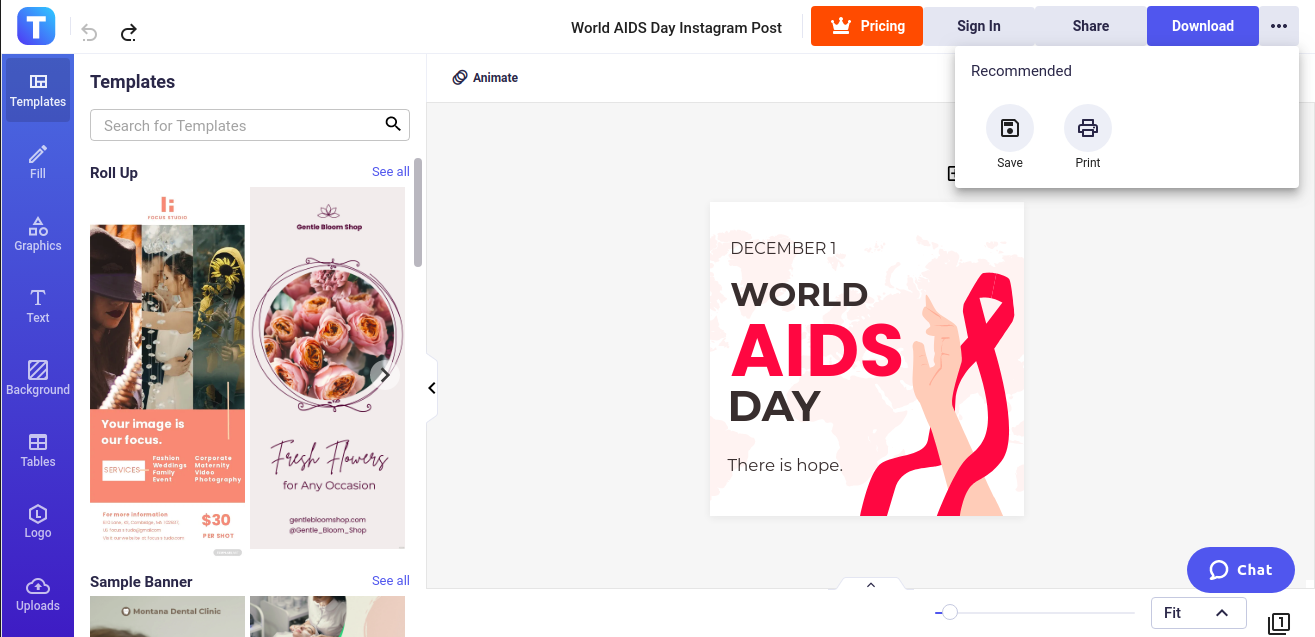 save or print the personalized world aids day instagram post