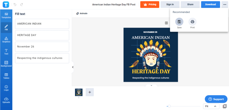 save the american indian heritage day facebook post draft