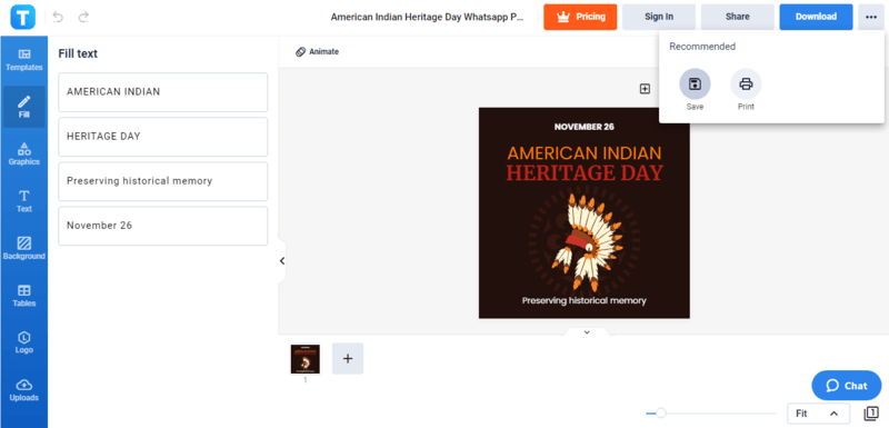 save the american indian heritage day whatsapp post draft
