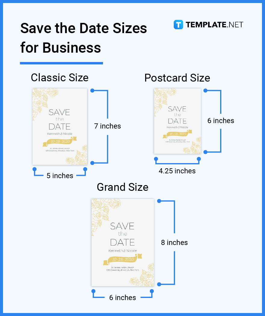 Save the Date Size - Dimension, Inches, mm, cms, Pixel