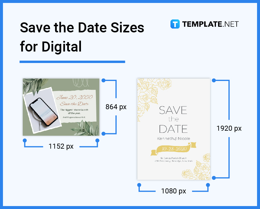 Save the Date Size - Dimension, Inches, mm, cms, Pixel