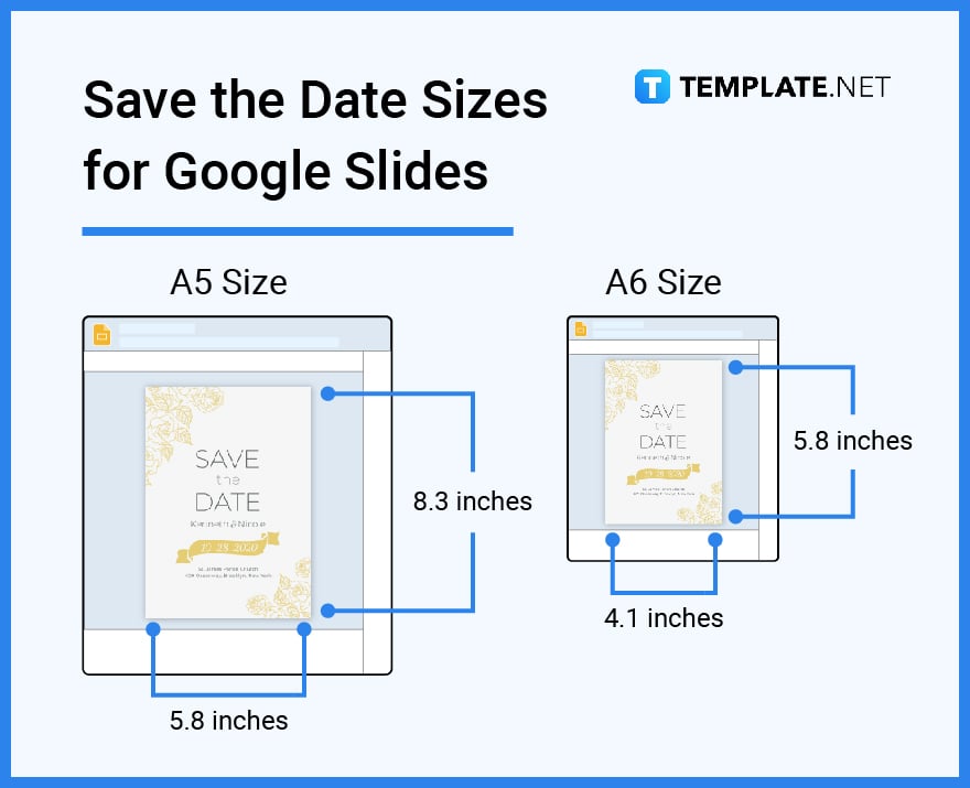 save the date sizes for google slides