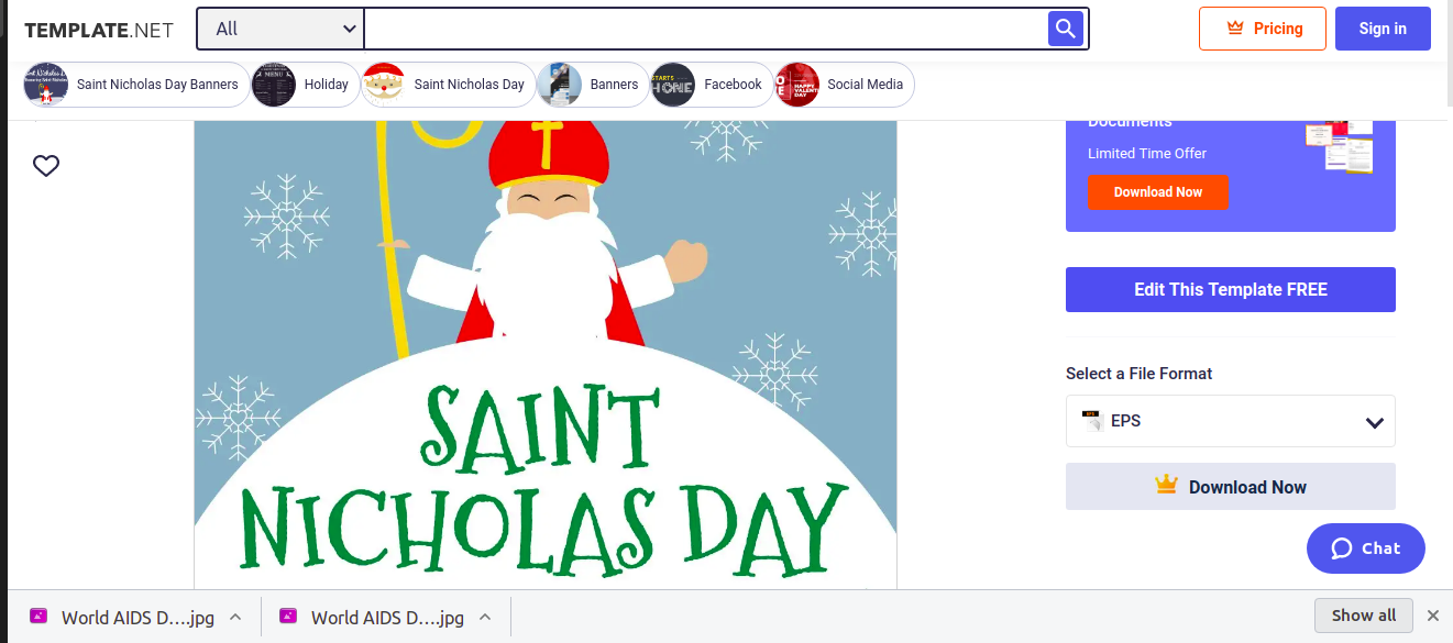 select a saint nicholas day fb post template