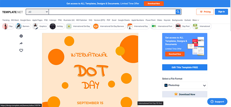 select an international dot day fb post template