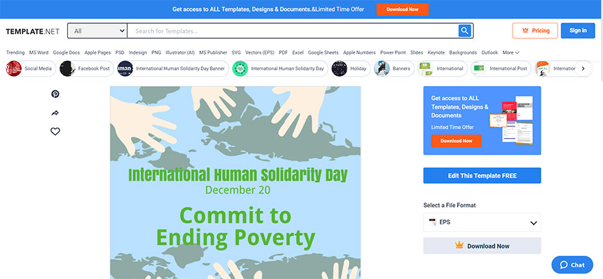select an international human solidarity day fb post template