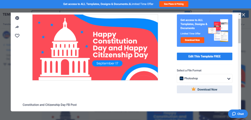 select an effective constitution and citizenship day fb post template