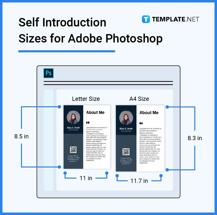 self introduction sizes for adobe photoshop