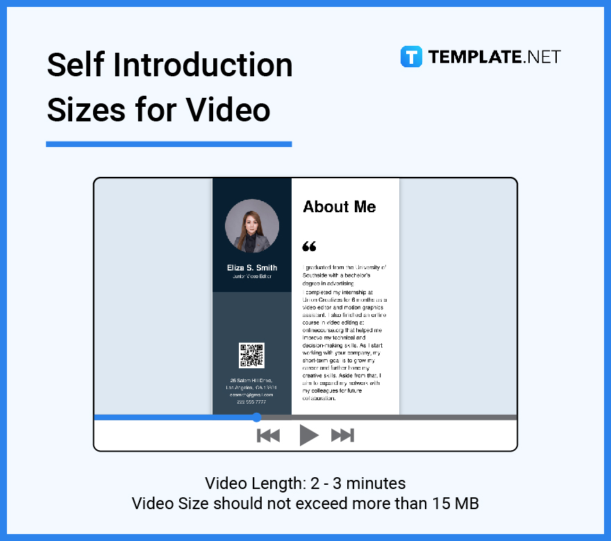 self introduction sizes for video