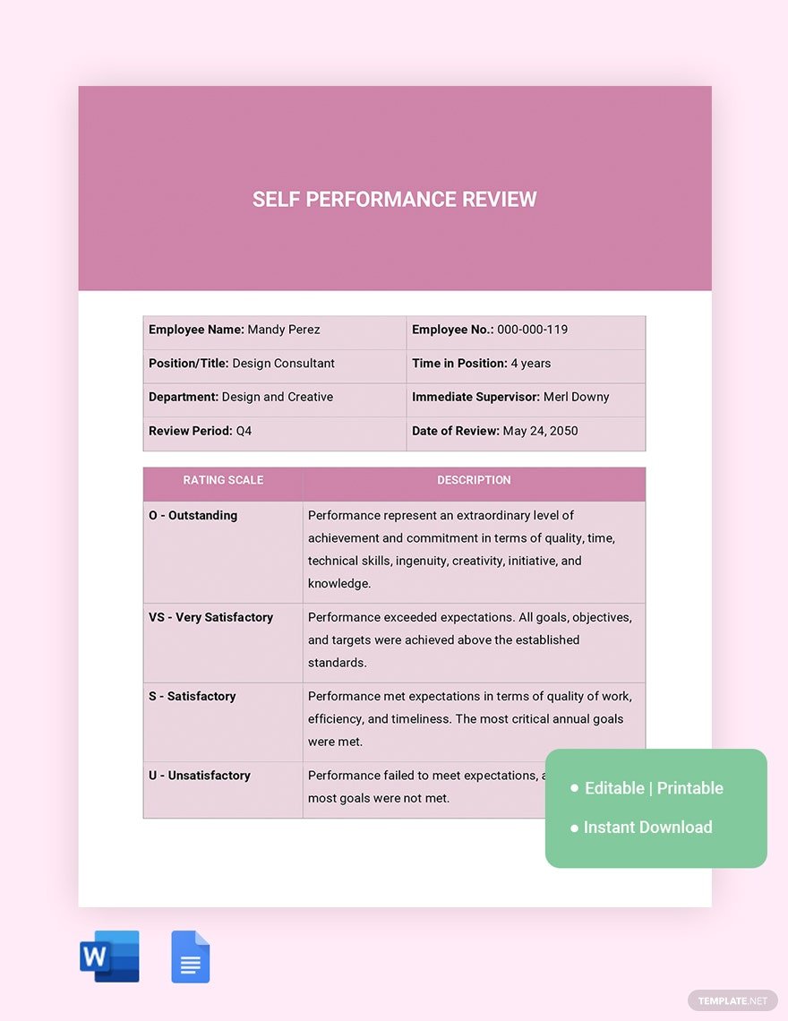 self performance review