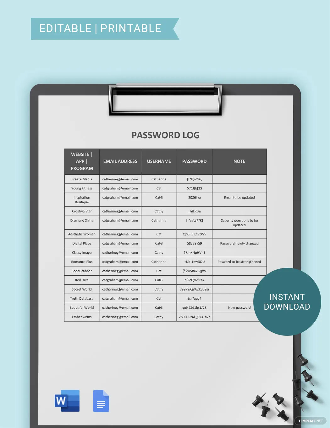 Password Document Ideas - Examples 2022 | Free & Premium Templates