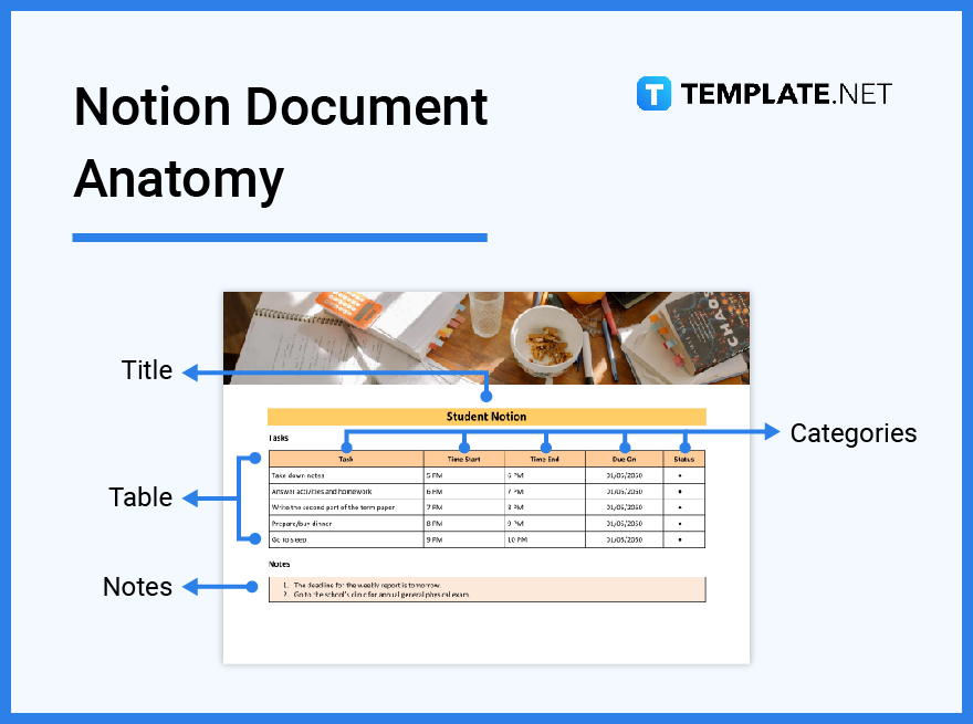 whats in a notion document parts