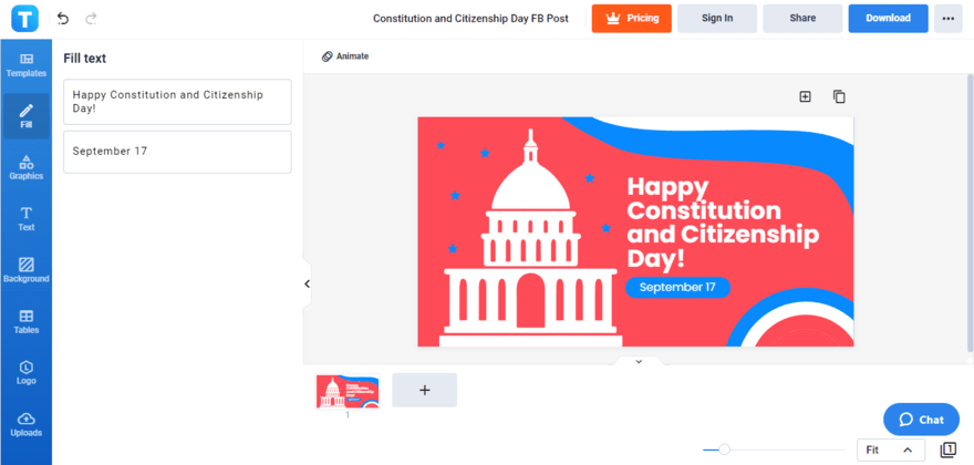 write a catchy constitution and citizenship day message