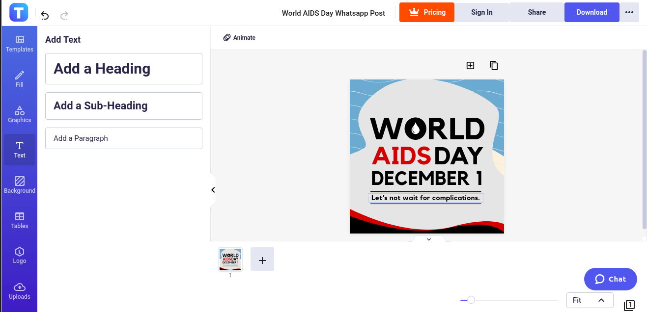 write down an important fact about world aids day
