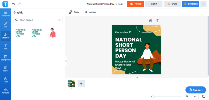 add some additional graphics with national short person day in mind