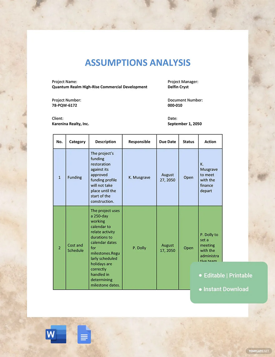 assumption analysis