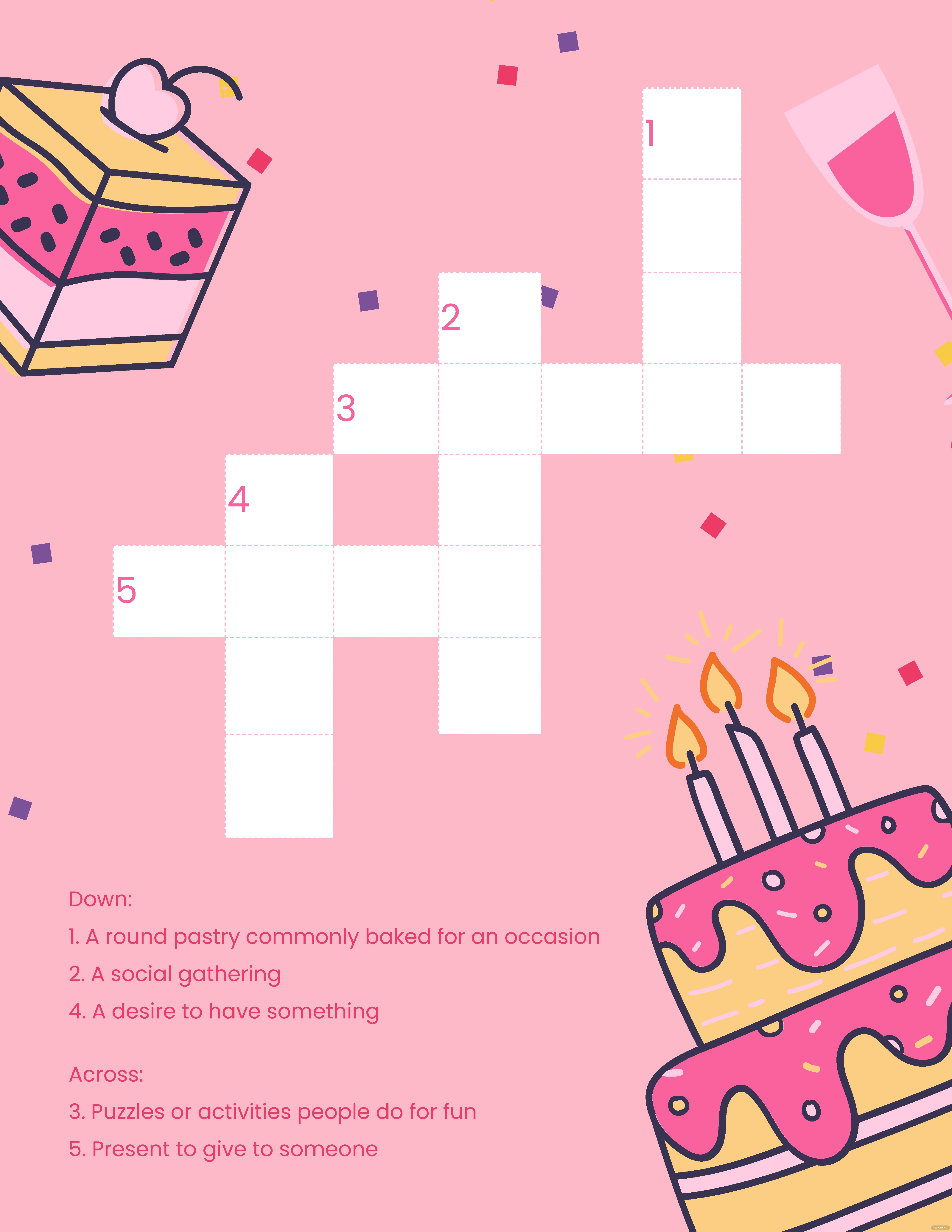 birthday crossword