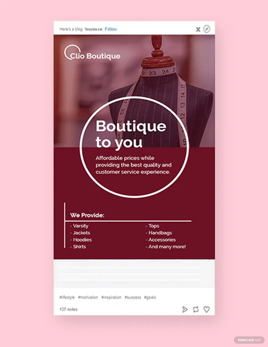 boutique tumblr post ideas and examples
