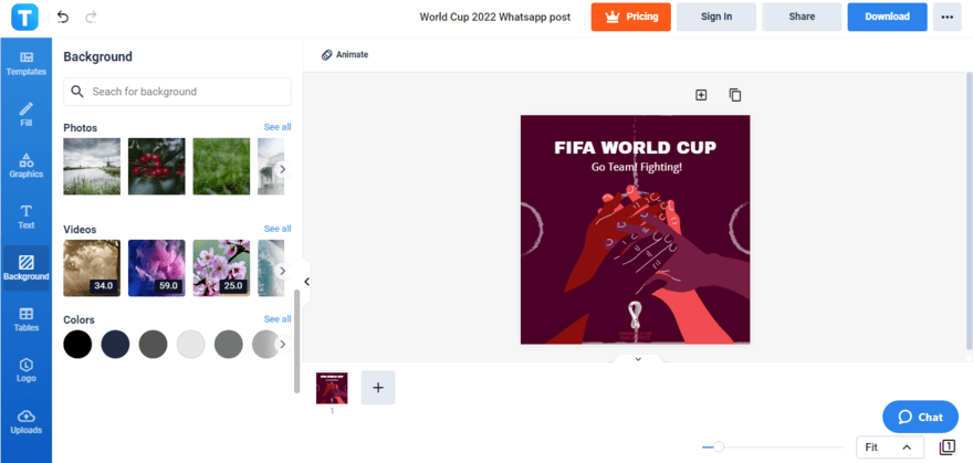 change the background of the world cup 2022 whatsapp post template
