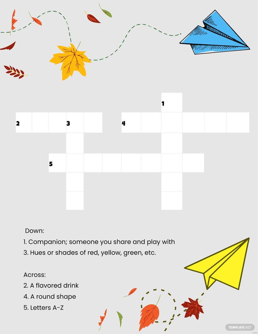 children’s crossword ideas and examples