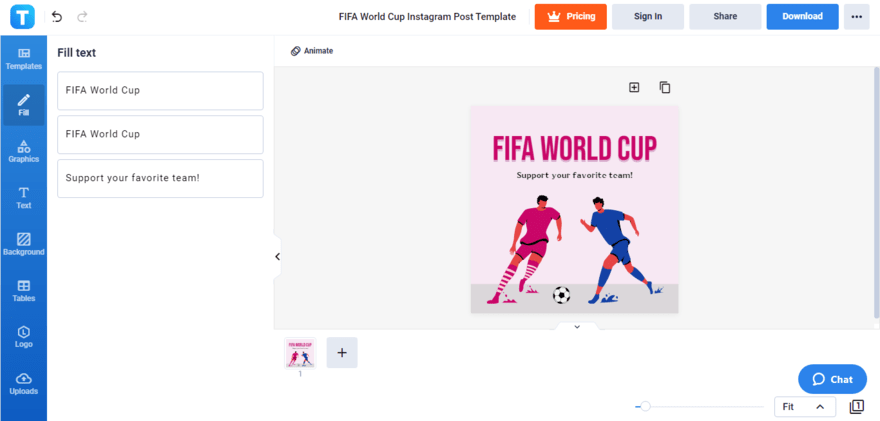 incorporate your unique fifa world cup slogan in the template