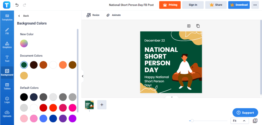 pick the background color you like best for national short person day