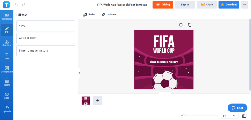 put your message of support in the fifa world cup template