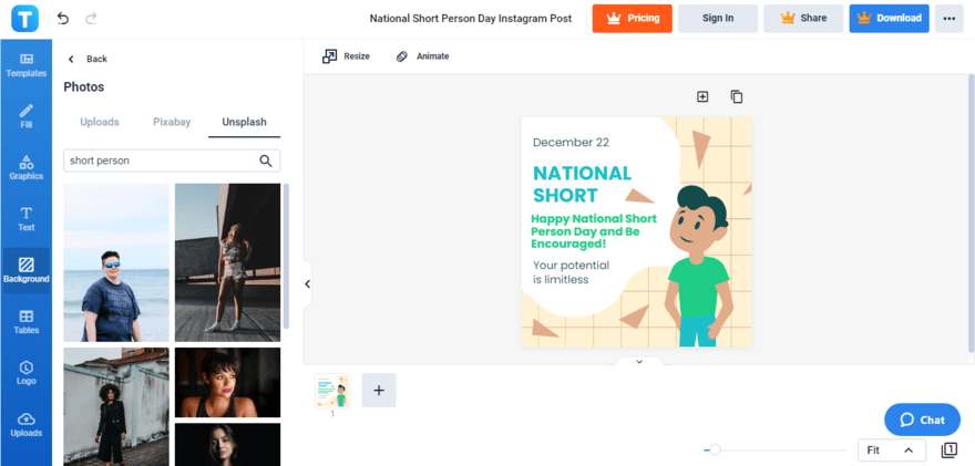 set a background image in relation to national short person day