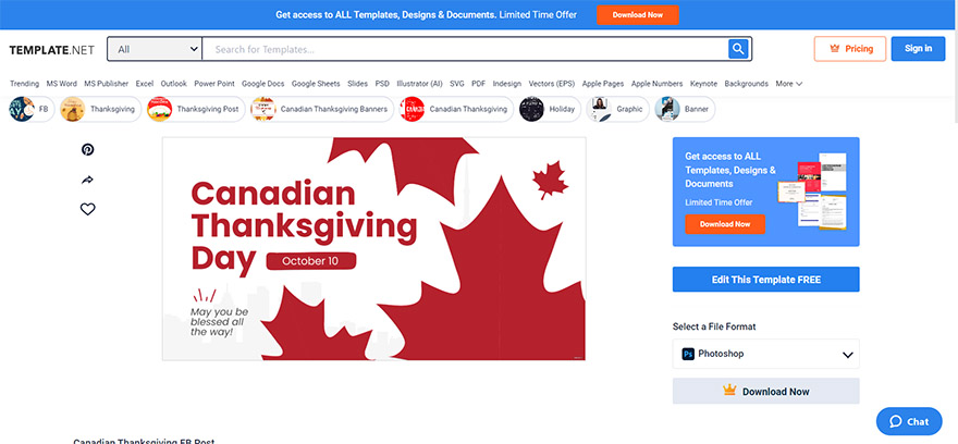 use a canadian thanksgiving fb post template