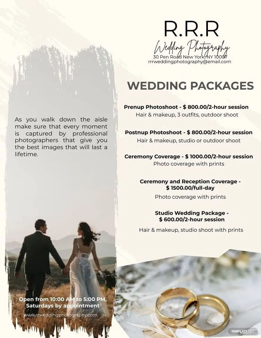 wedding pricing guide