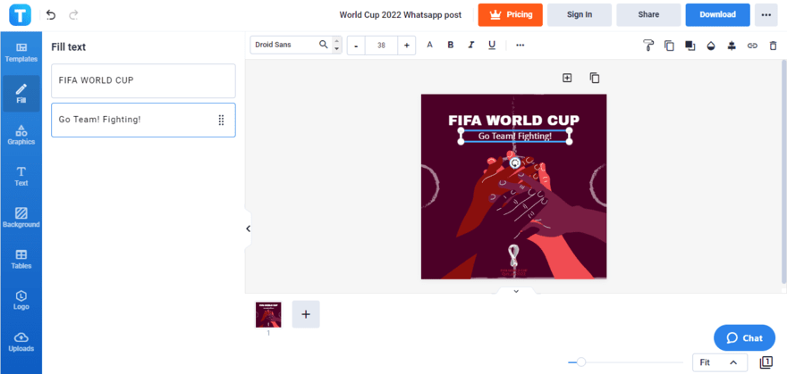 write a fifa world cup message of support