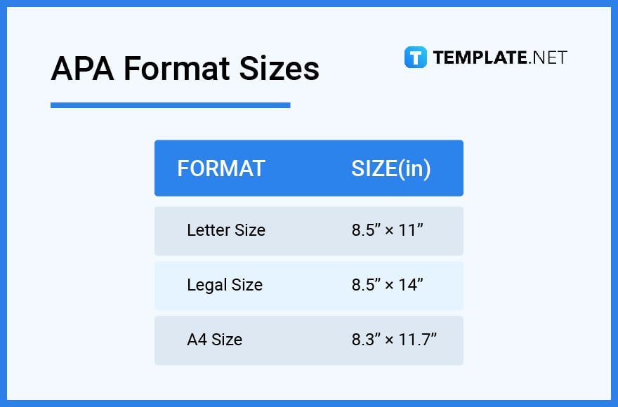 apa format sizes