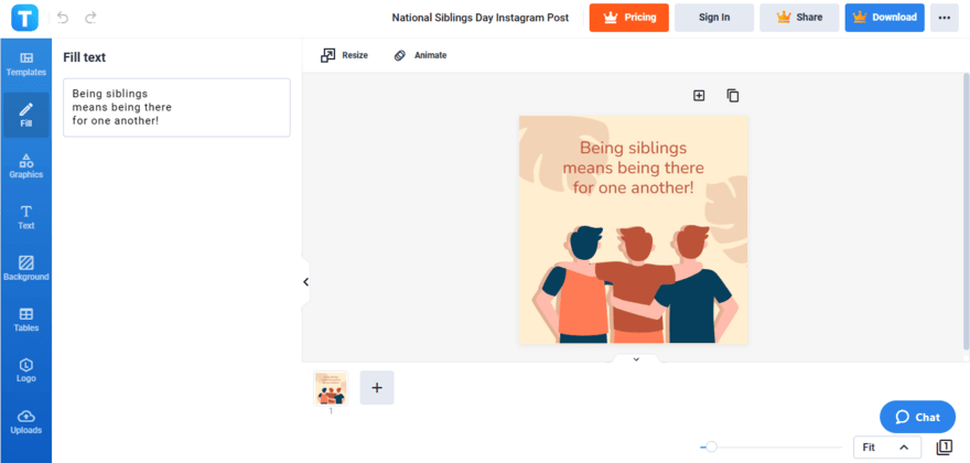 add your unique national siblings day greeting