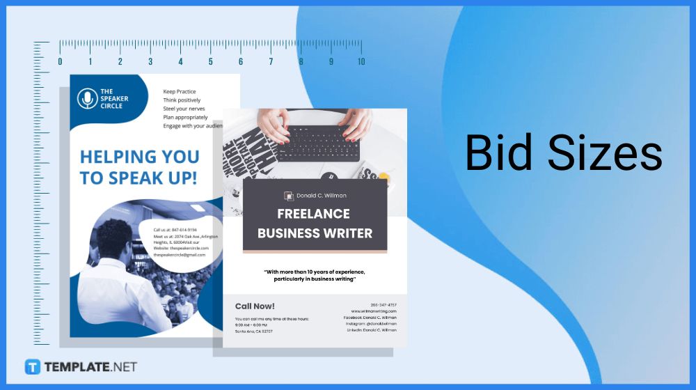 Bid Size Dimension, Inches, mm, cms, Pixel