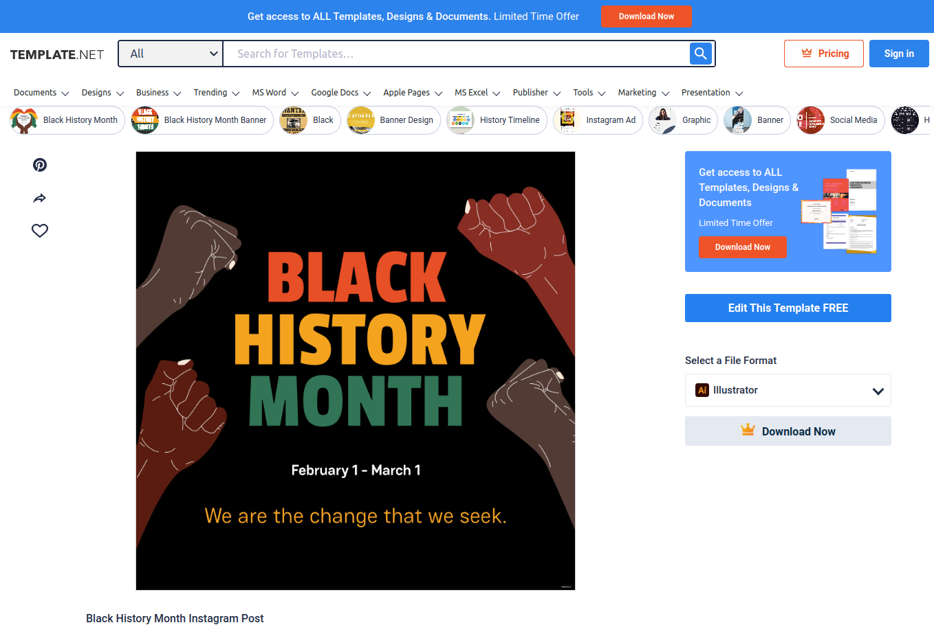 black history month instagram post eps illustrator jpeg psd png svg template net