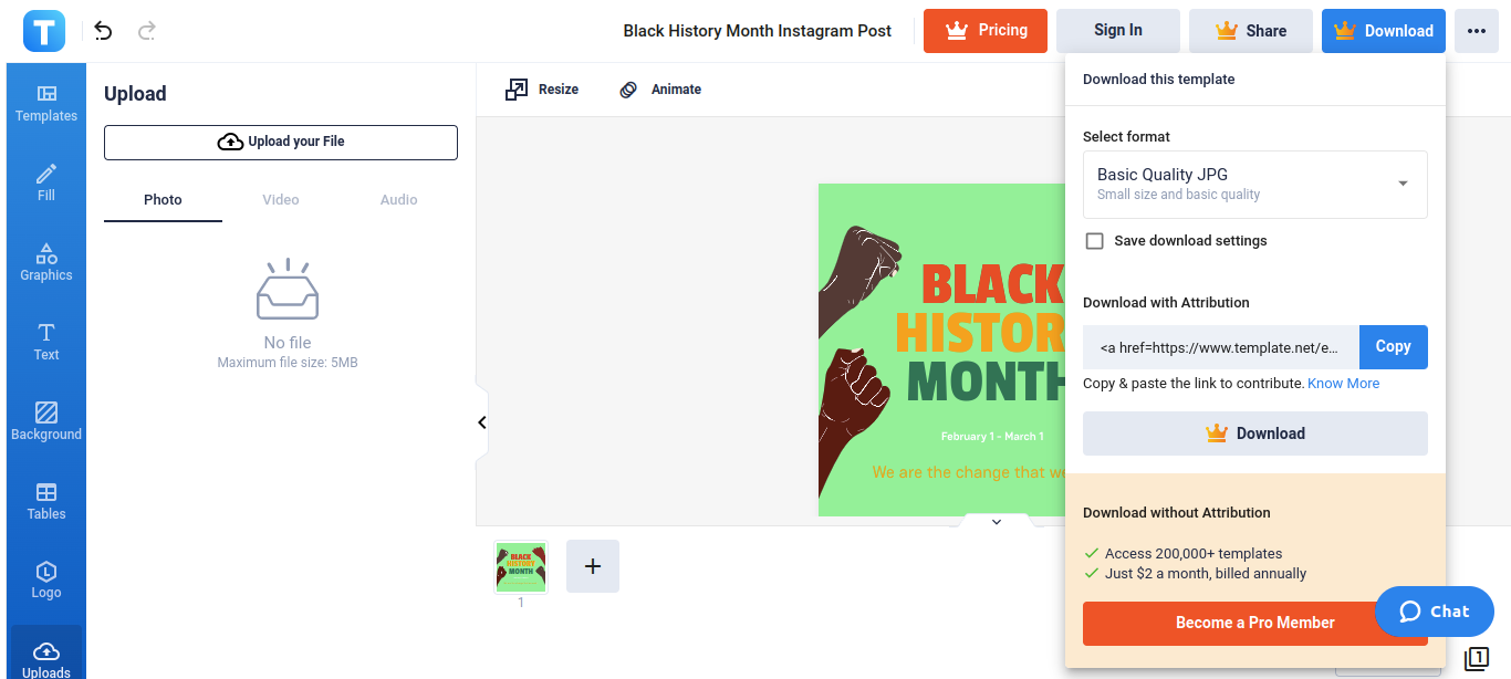 black history month instagram post template net