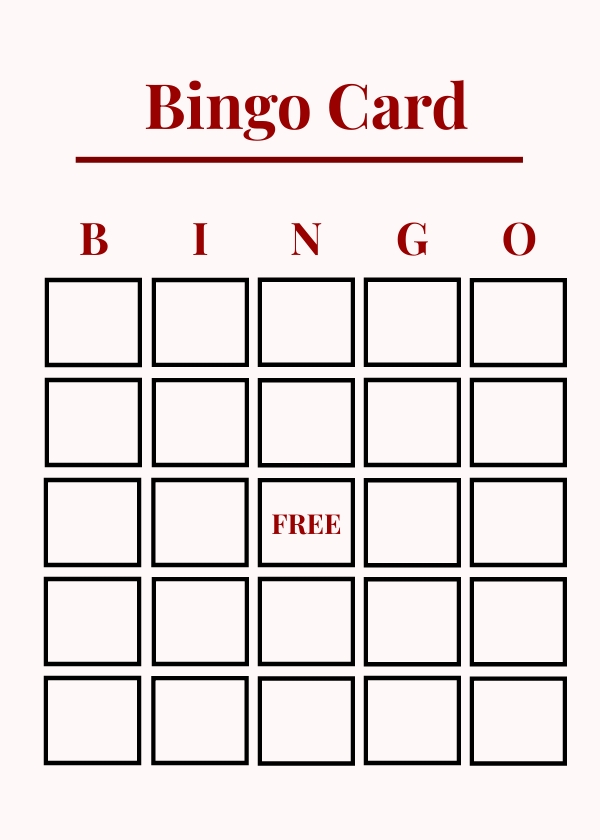 A Free Blank Bingo Card Template - Bingo Card Creator