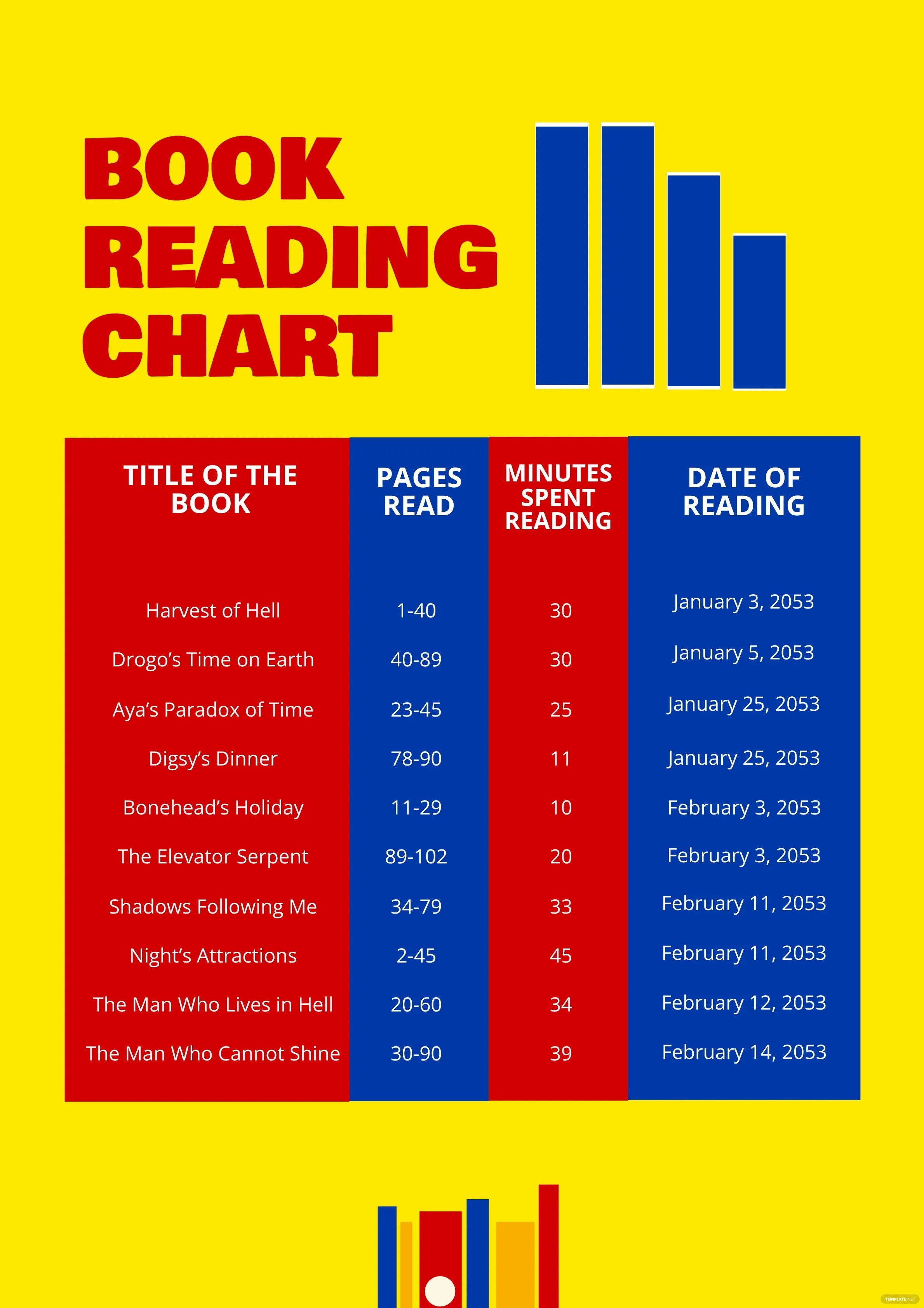book reading chart